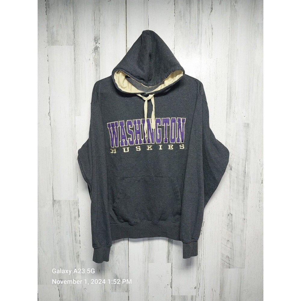 Stadium Athletics Washington Huskies Gray Hoodie Size Large